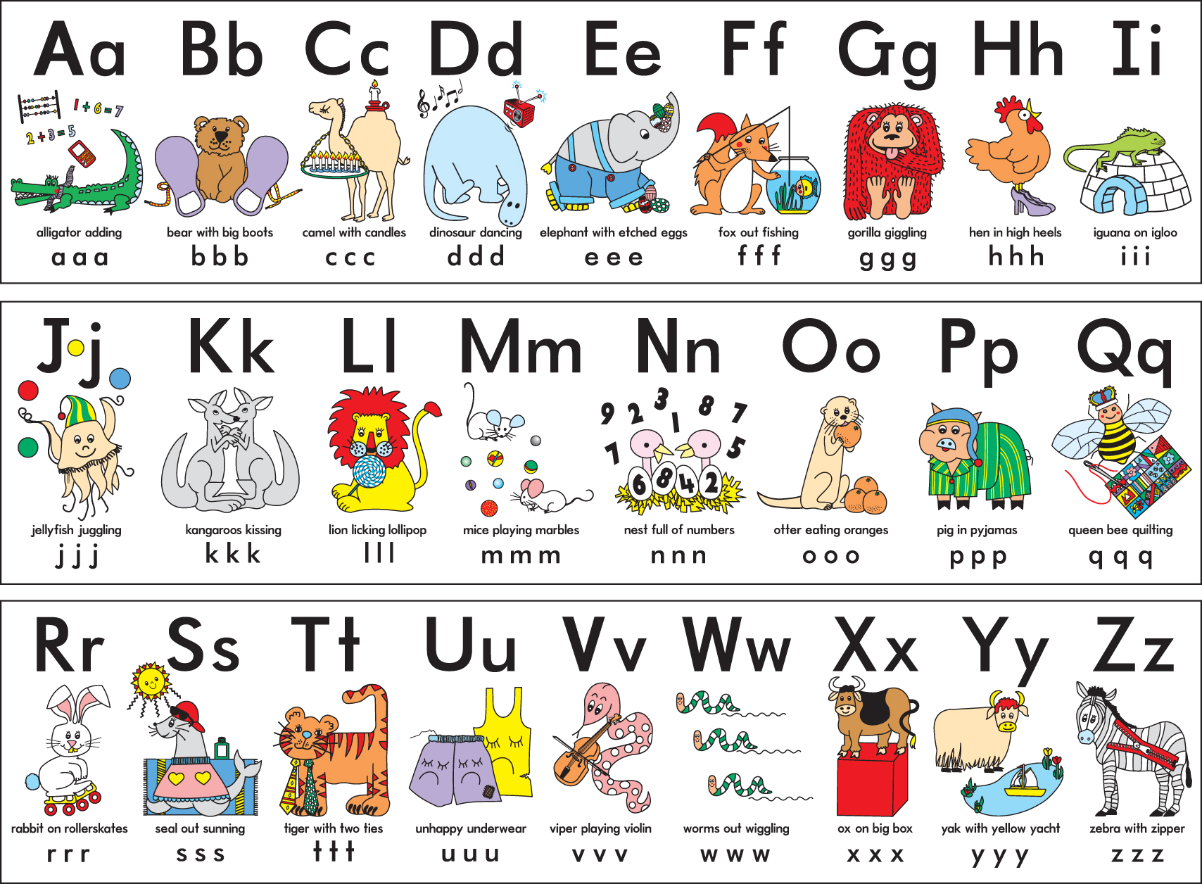 Silly Alphabet ABC Wall Frieze – Learn Heaps