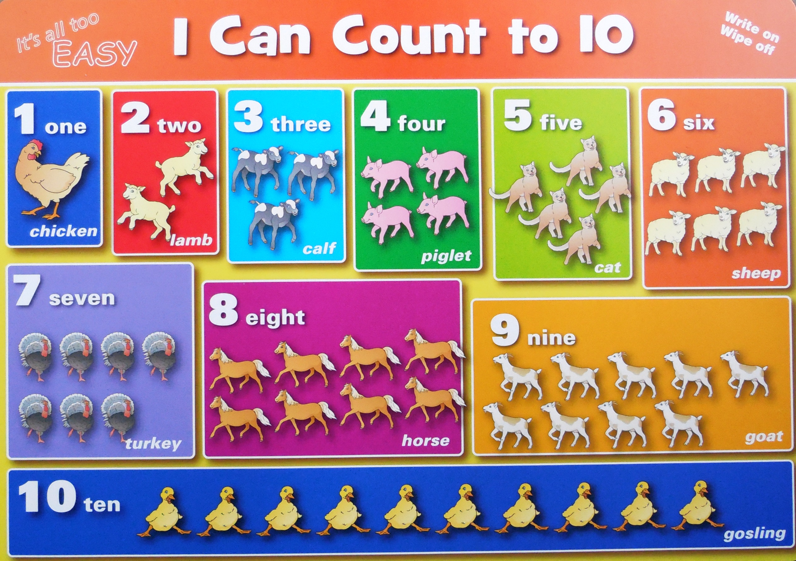 Counting to 10 Double Sided Deskmat Learn Heaps