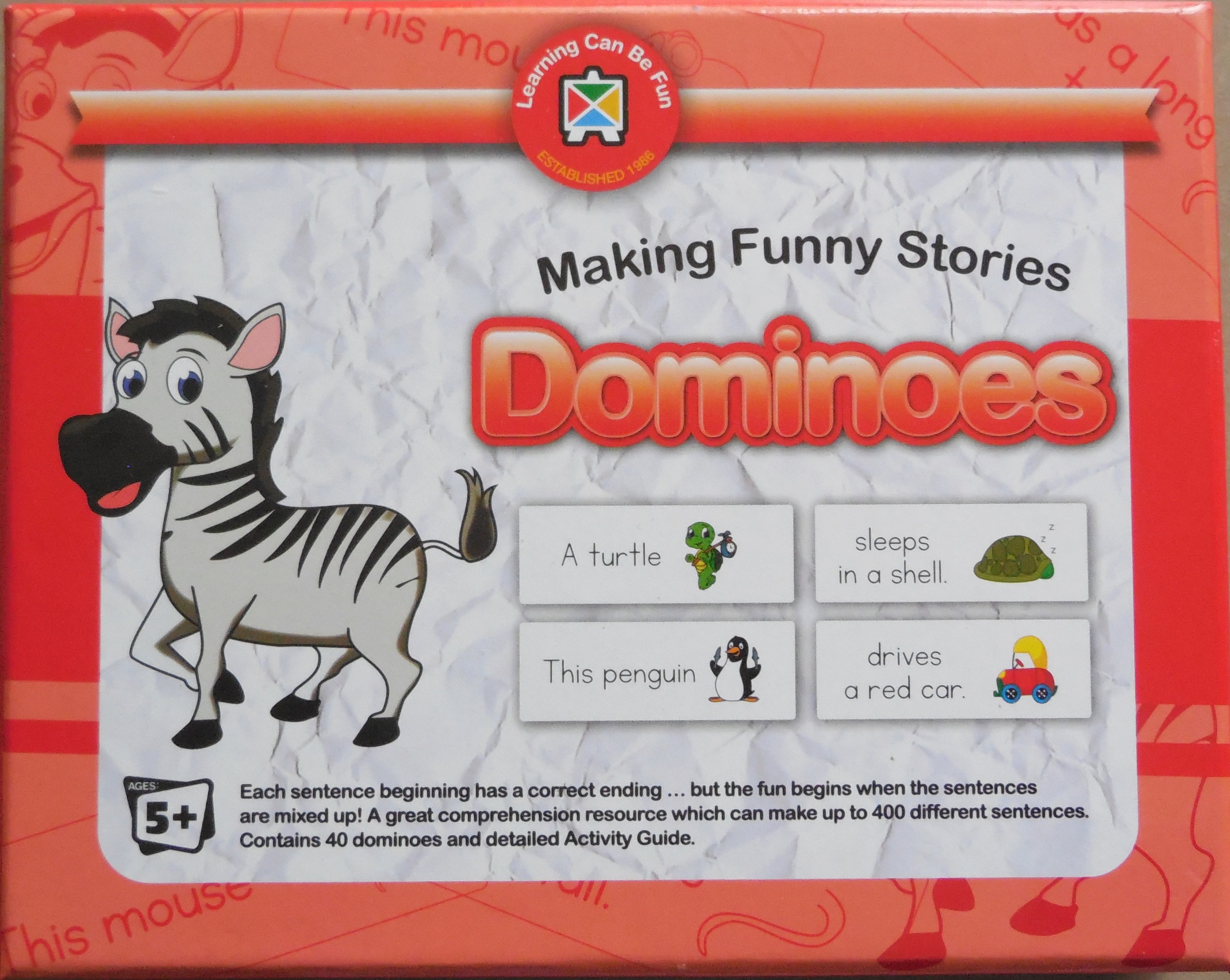 Making Funny Stories Desk Dominoes Sentences Learn Heaps